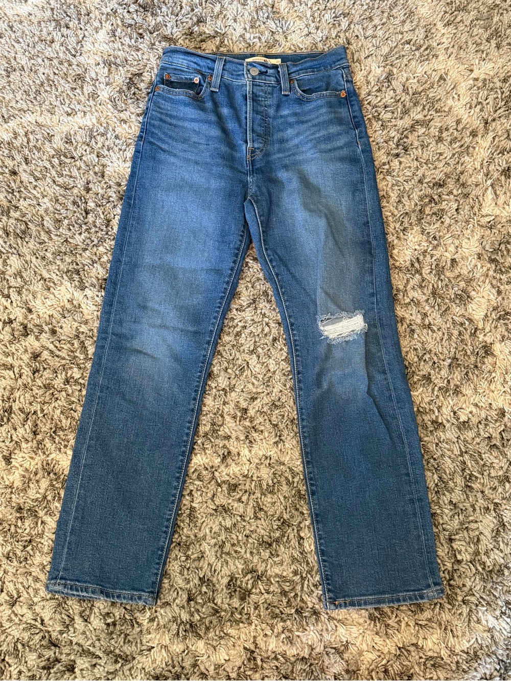 Levi's Wedgie Straight Distressed Blue  Jeans US 26